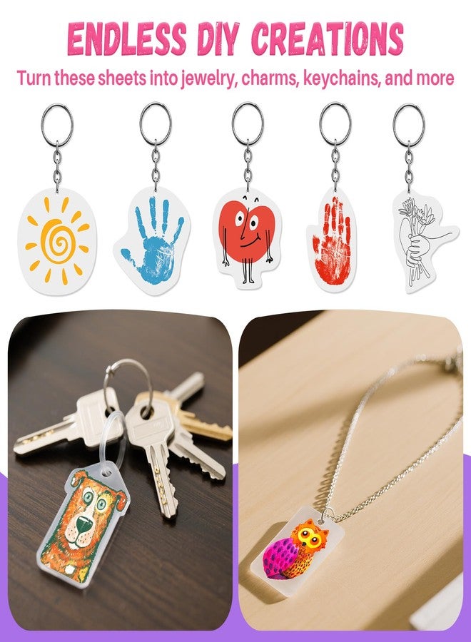 RAINFLOW 22PCS Shrinky Dink Sheets - Shrink Paper Keychain Kit Christmas Crafts,7.9" x 5.7" Shrinky Plastic Sheets Shrink Art Paper,Shrinky Dinks Keychain Making Kit for DIY Craft - Image 2